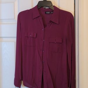 Burgundy long sleeve top